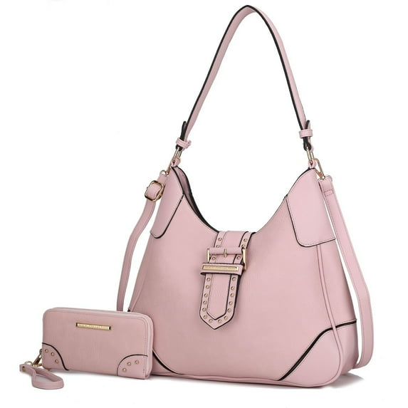 MKF Collection Women's Juliette Shoulder Handbag & Matching Wallet 2 Piece Set by Mia K. - Blush