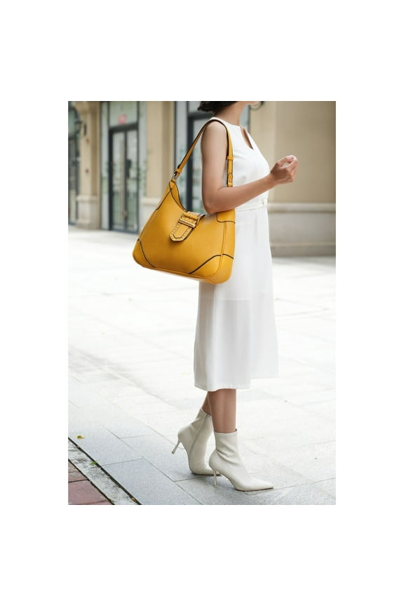 Women's Juliette Shoulder Handbag & Matching Wallet 2 Piece Set by Mia K. - Mustard