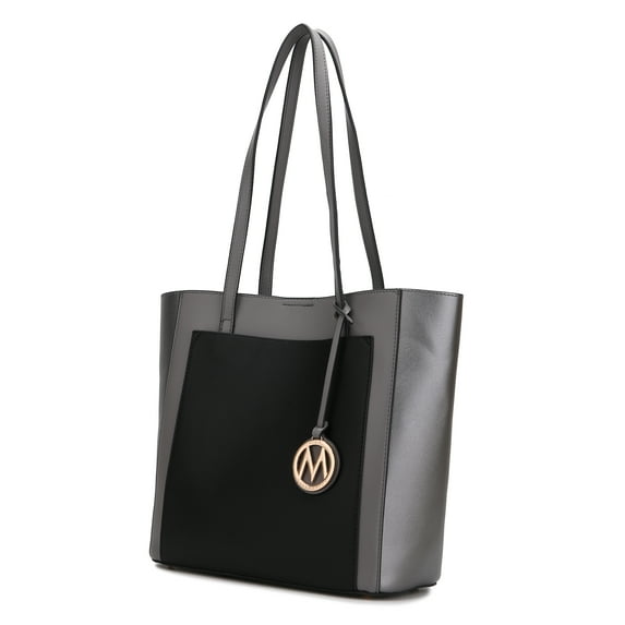 MKF Collection Women's Lea Tote Handbag by Mia K. - Charcoal Grey/Black