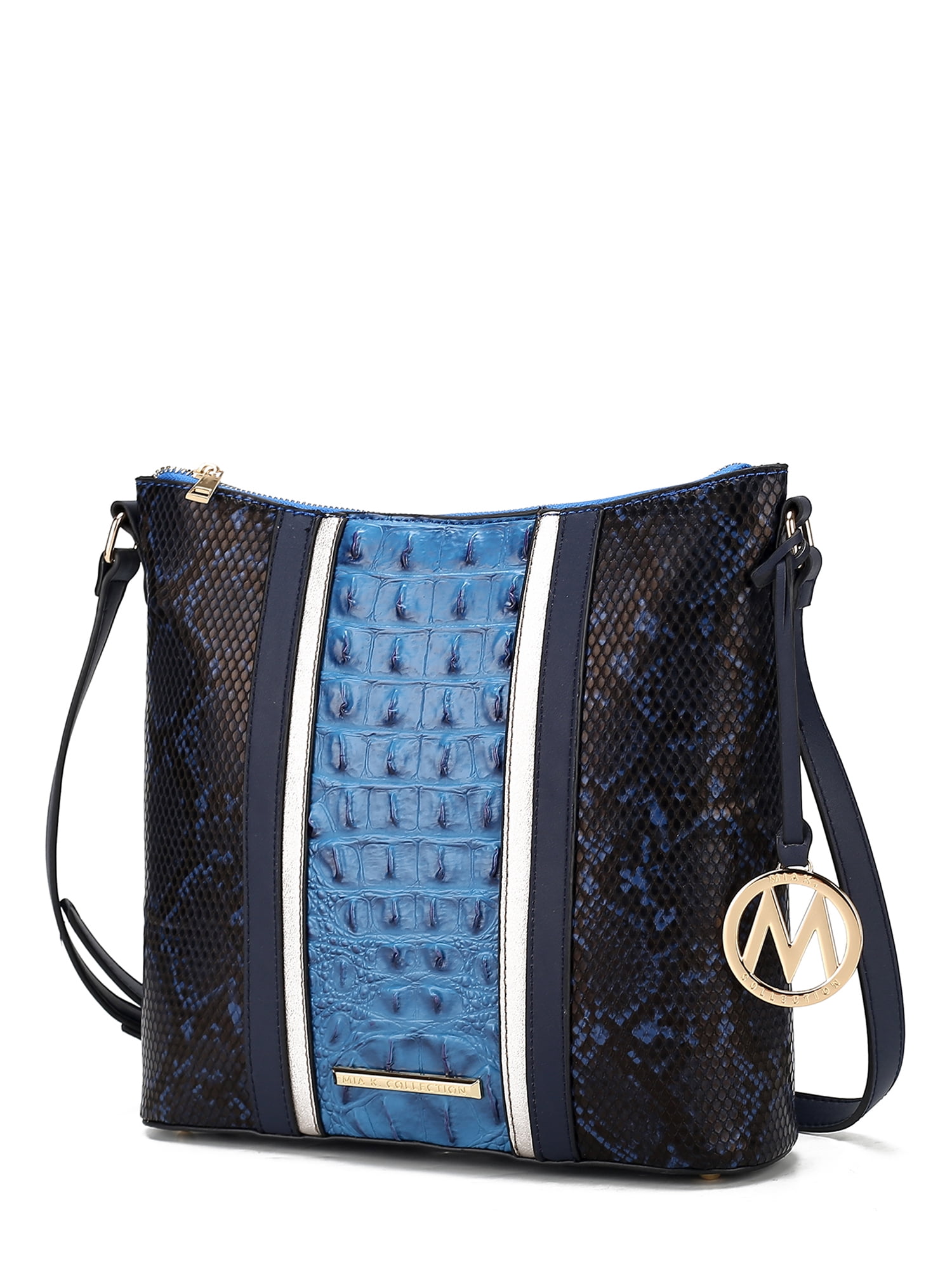 BLUE NAVY genuine crocodile Leather waist Bag/body bag/ travel bag/  shoulder bag