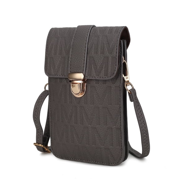 MKF Collection Women's Wallet, Cell Phone Purse Crossbody Handbag by Mia K - Gray