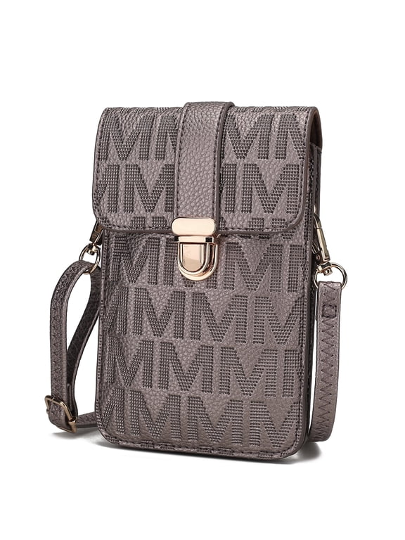 Women's Wallet, Cell Phone Purse Crossbody Handbag by Mia K - Pewter