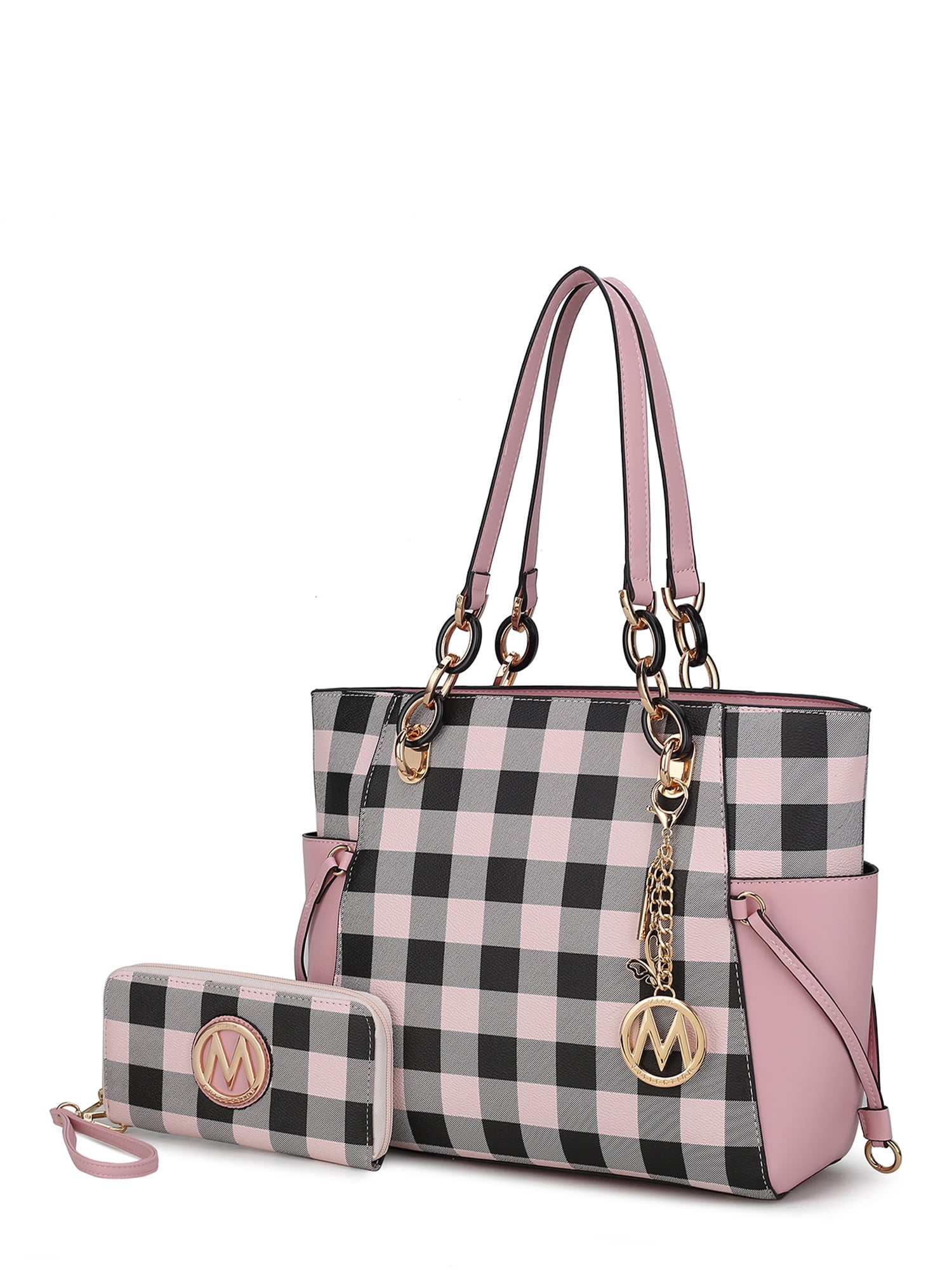 MKF Collection Yale Checkered Tote Handbag with Wallet by Mia K