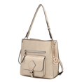 thumbnail image 1 of MKF Collection Yves Vegan Leather Women's Hobo Bag, Fashionable Shoulder Purse Handbag by Mia K - Beige, 1 of 10
