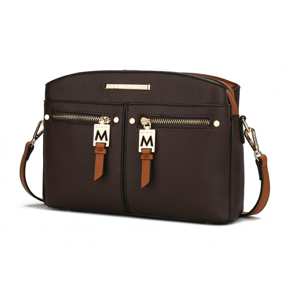 MKF Collection Zoely Vegan Leather Women's Crossbody Bag, Stylish Purse Handbag by Mia K - Coffee Cognac
