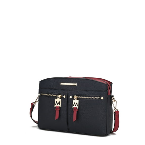 MKF Collection Zoely Vegan Leather Women's Crossbody Bag by Mia K., Navy Red