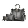 thumbnail image 1 of MKF Collection Zuri Vegan Leather Women’s Tote Bag by Mia K with pouch and wallet -3 pieces- Pewter, 1 of 10