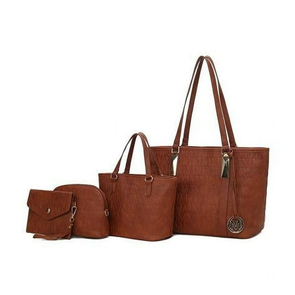 MKF Collection Arya Women's Tote Bag, Small Tote Handbag, Pouch Purse & Wristlet Wallet, Signature Handbag 4 pcs set by Mia K