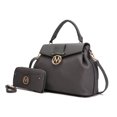 thumbnail image 1 of MKF Collection Aurora Satchel Handbag & Wallet Set – Stylish Vegan Leather Purse with Top Handles, Detachable Strap, and Matching Wallet by Mia K -Charcoal, 1 of 9