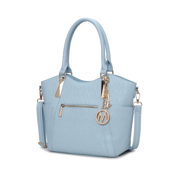 MKF Collection Hazel Vegan Leather Women's Tote Bag, Functional Shoulder Purse Handbag by Mia K - Light Blue
