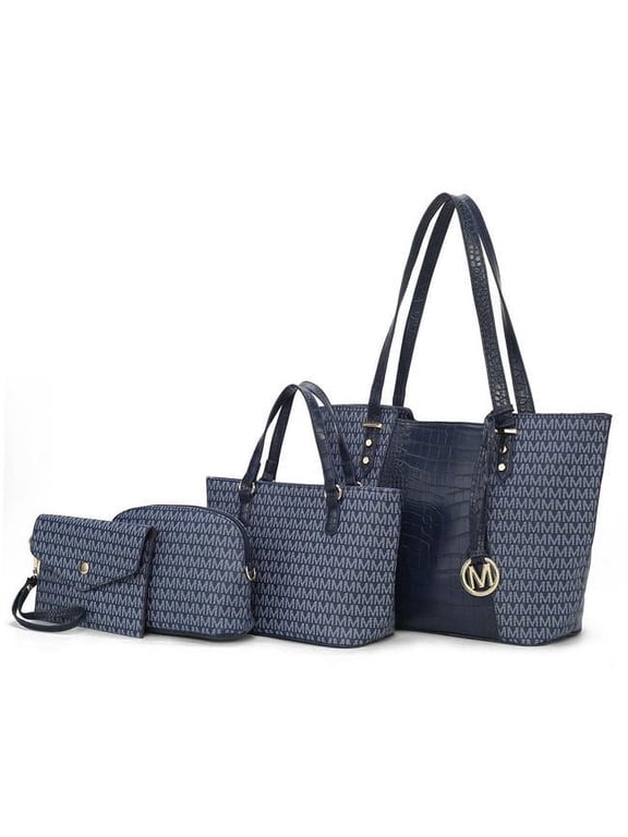 Lippa Women's Tote Bag, Small Tote Handbag, Pouch Purse & Wristlet Wallet, Signature Handbag 4 pcs set by Mia K