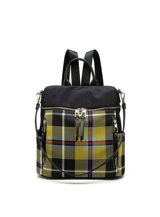 XB Waterproof Women Backpack Purse Plaid Large Grads Travel Shoulder Bag 2  pieces Students Laptop Backpack 