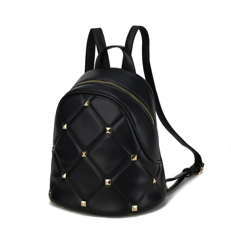 MKF Collection by Mia K Hayden Quilted Vegan Leather with Studs Women’s Backpack - Black