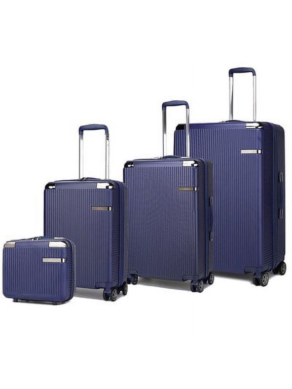 MKF Tulum Luggage collection, 4 Pieces Set Polycarbonate Aluminum corner armor Fashion Travel Spinner Hardshell Lightweight Suitcase