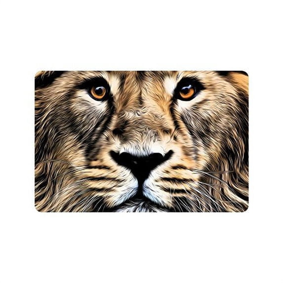 MKHERT Abstract Animal Young Asian Lion Face Oil Painting Doormat Rug Home Decor Floor Mat Bath Mat 23.6x15.7 inch