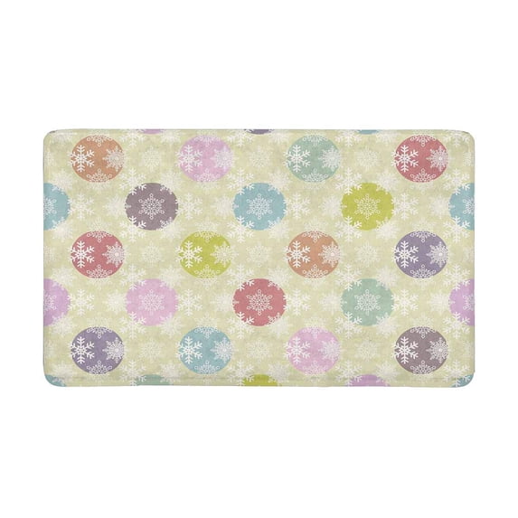 MKHERT Abstract Colorful Polka Dots with Snowflakes Doormat Rug Home Decor Floor Mat Bath Mat 30x18 inch