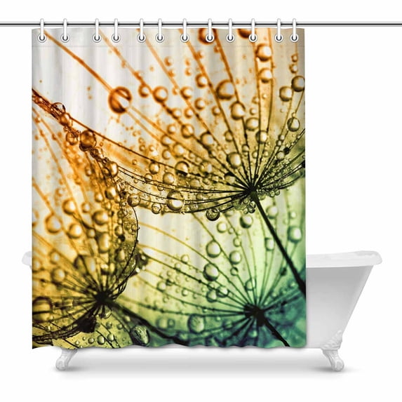 MKHERT Abstract Dandelion Flower Spring Nature Home Decor Waterproof Polyester Fabric Shower Curtain Bathroom Sets 60x72 inch