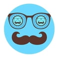 thumbnail image 1 of MKHERT Abstract Face with Funny Glasses and Mustache Round Mousepad Mat For Mouse Mice Size 7.87x7.87 inches, 1 of 1
