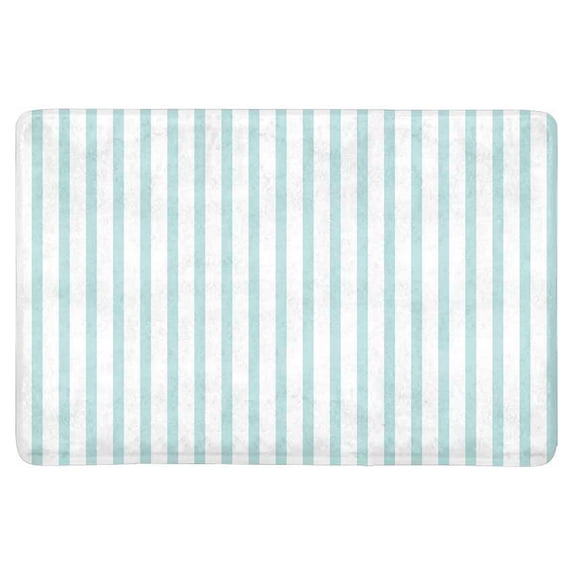 MKHERT Abstract Fashion Mint and White Strips Lines Doormat Rug Home Decor Floor Mat Bath Mat 23.6x15.7 inch
