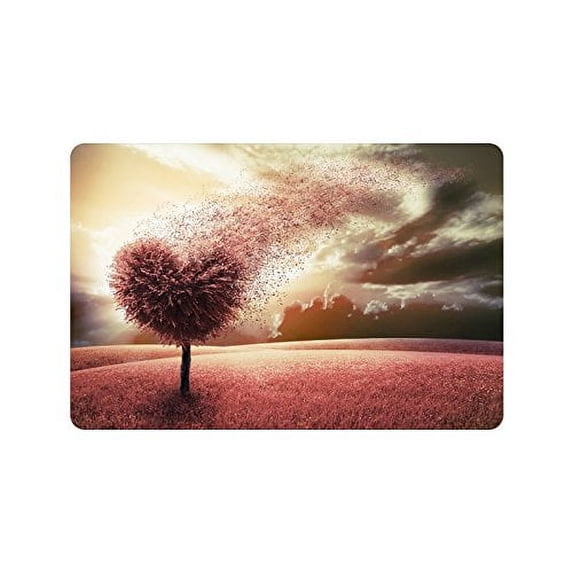 MKHERT Abstract Field with Heart Shape Tree Doormat Rug Home Decor Floor Mat Bath Mat 23.6x15.7 inch