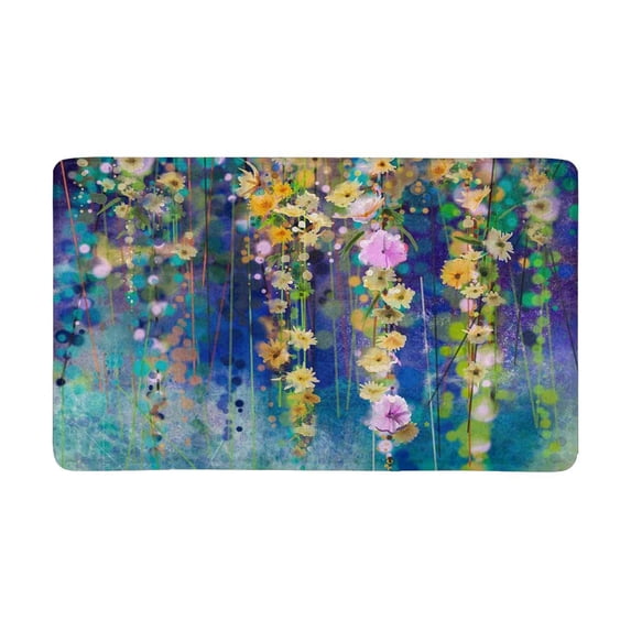 MKHERT Abstract Floral Watercolor Painting Spring Flower Doormat Rug Home Decor Floor Mat Bath Mat 30x18 inch