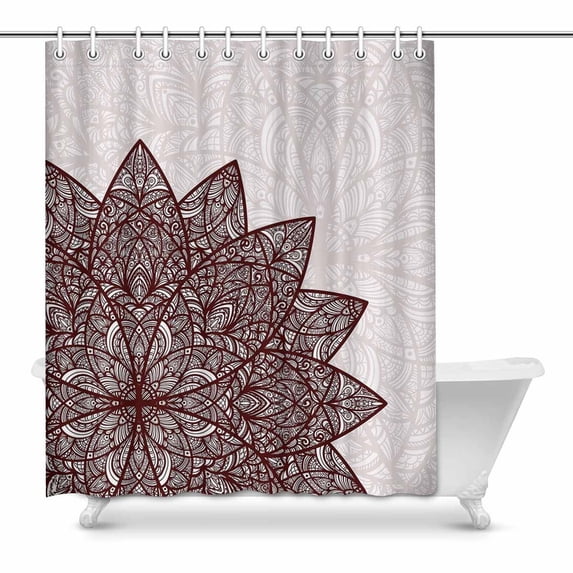 MKHERT Abstract Flower Middle Eastern Arabesque Floral Figure Swirled Art Home Decor Waterproof Polyester Bathroom Shower Curtain Bath Decorations 60x72 inch