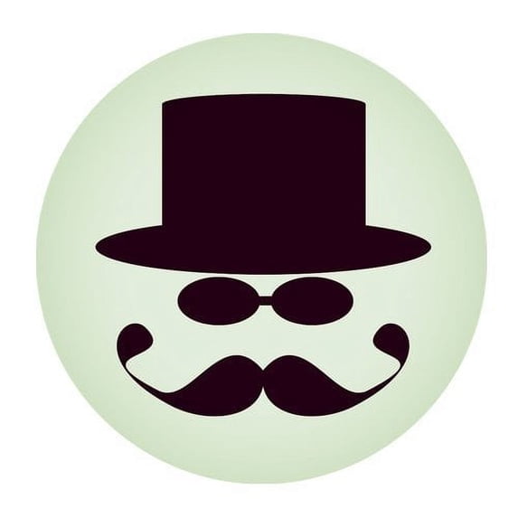MKHERT Abstract Gentleman Face with Hat, Glasses and Mustache Round Mousepad Mat For Mouse Mice Size 7.87x7.87 inches