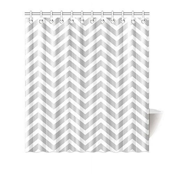 MKHERT Abstract Gray Chevron Zigzag Home Decor Waterproof Polyester Fabric Shower Curtain Bathroom Sets 66x72 inch