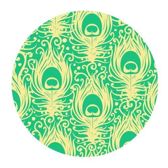 MKHERT Abstract Peacock Feather Print Round Mousepad Mat For Mouse Mice Size 7.87x7.87 inches