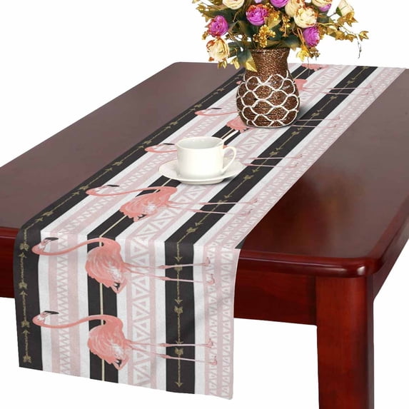 MKHERT Abstract Pink Flamingos in Boho Tribal Aztec and Arrow Table Runner Home Decor for Wedding Party Banquet Decoration 16x72 Inch