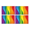 thumbnail image 1 of MKHERT Abstract Rainbow Stripes Colorful Waves Summer Design Placemats Table Mats for Dining Room Kitchen Table Decoration 12x18 inch,Set of 4, 1 of 4