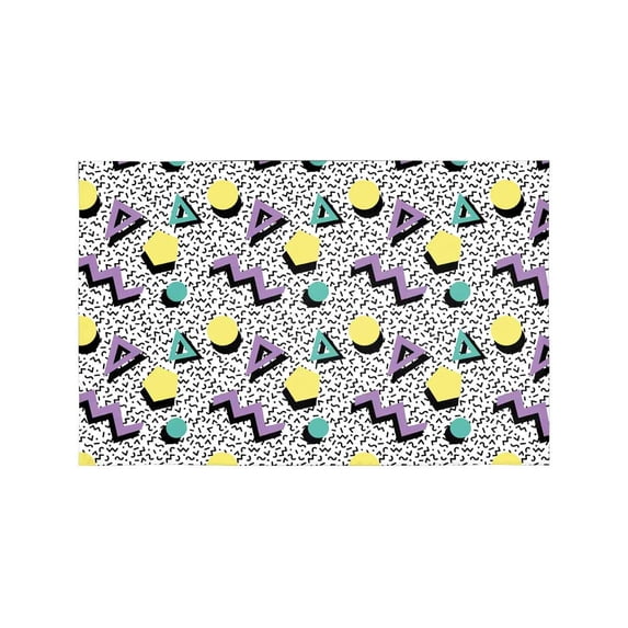 MKHERT Abstract Seamless Geometric Pattern in Retro 80s Style Placemats Table Mats for Dining Room Kitchen Table Decoration 12x18 inch,Set of 6
