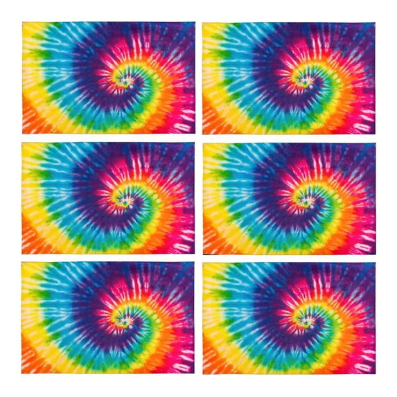 MKHERT Abstract Swirl Design Tie Dye Placemats Table Mats for Dining Room Kitchen Table Decoration 12x18 inch,Set of 6