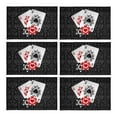 thumbnail image 1 of MKHERT Aces Playing Poker Cards and Casino Poker Chips On Black Damask Placemats Table Mats for Dining Room Kitchen Table Decoration 12x18 inch,Set of 6, 1 of 4