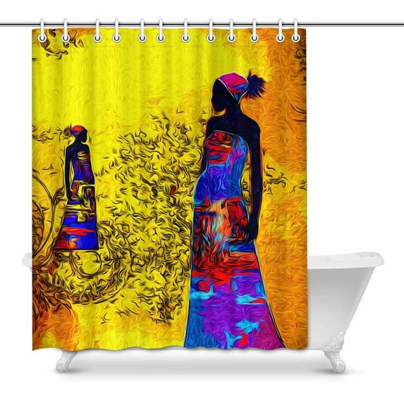 MKHERT Africa Retro Vintage Afro American Women House Decor Shower Curtain for Bathroom Decorative Bathroom Shower Curtain Set 60x72 inch