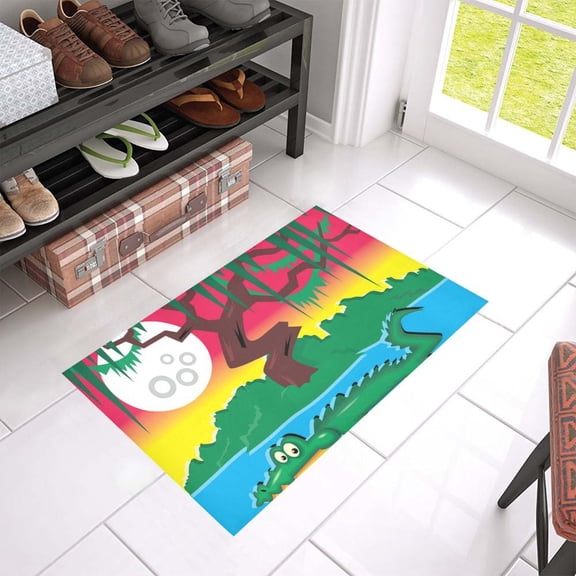 MKHERT Alligator Doormat Rug Home Decor Floor Mat Bath Mat 23.6x15.7 inch
