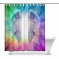 thumbnail image 1 of MKHERT Angel Wings on Rainbow Spiral Decor Waterproof Polyester Bathroom Shower Curtain Bath 66x72 inch, 1 of 1