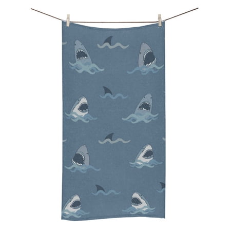 MKHERT Angry Shark Fish Bath Towel Hand Towel Shower Towel Washcloth 30x56 inch