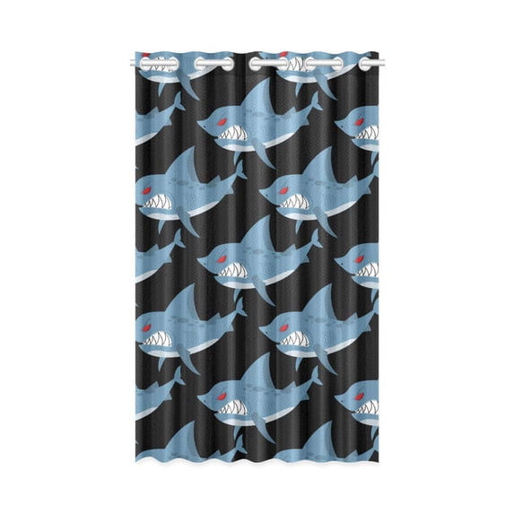 MKHERT Angry Sharks Window Curtain Living Room,Bedroom Window Drapes 52x84 inch