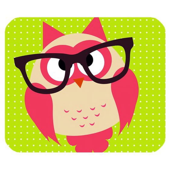 MKHERT Animal Print Cute Cartoon Owl Picture Rectangle Mousepad Mat For Mouse Mice Size 9.84x7.87 inches