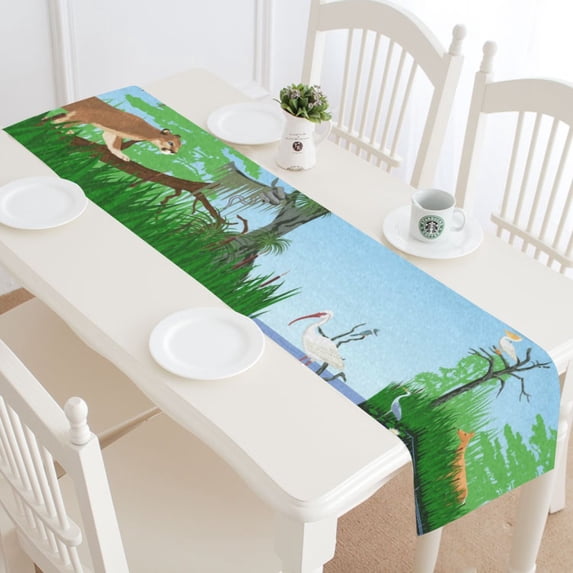 MKHERT Animals Table Runner for Office Kitchen Dining Wedding Party Home Decor 16x72 inch