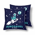 thumbnail image 1 of MKHERT Astronaut Dinosaur Throw Pillowcase Pillow Cover Cushion Couver 18x18 inch, Set of 2, 1 of 2