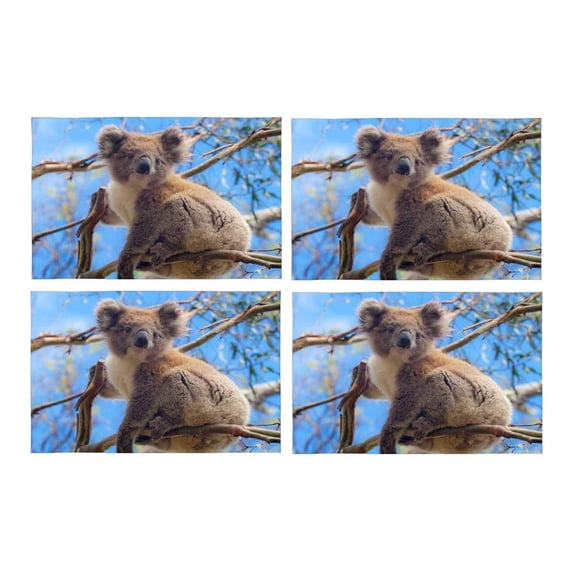 MKHERT Australian Koala Cute Animal Placemats Table Mats for Dining Room Kitchen Table Decoration 12x18 inch,Set of 4