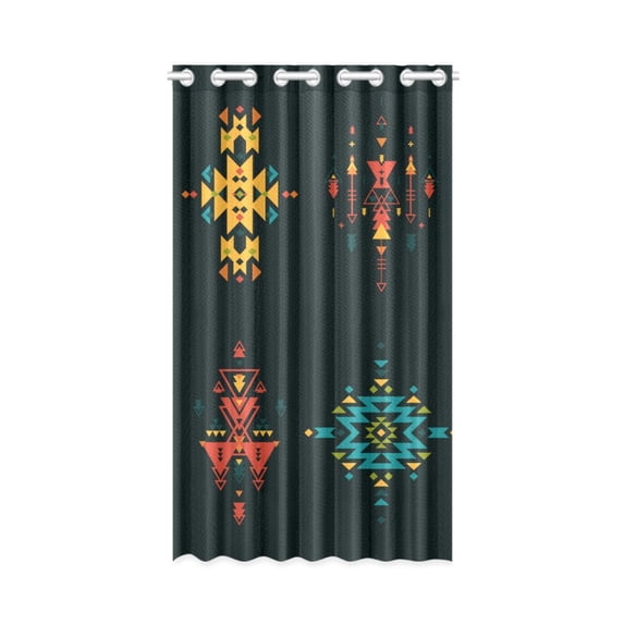 MKHERT Aztec Mexico Tribal Window Curtain Living Room,Bedroom Window Drapes 52x84 inch