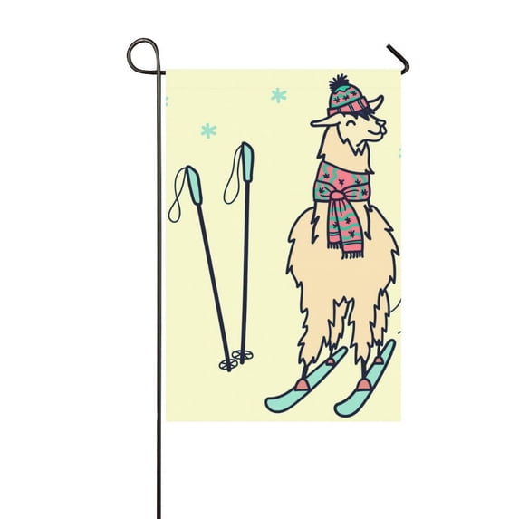 MKHERT Baby Llama Garden Flag Banner Decorative Flag for Wedding Party Yard Home Outdoor Decor 12x18 inch