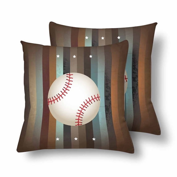 MKHERT Baseball American Sports Pillowcase Pillow Protector Cushion Cover 18x18 inch,Set of 2