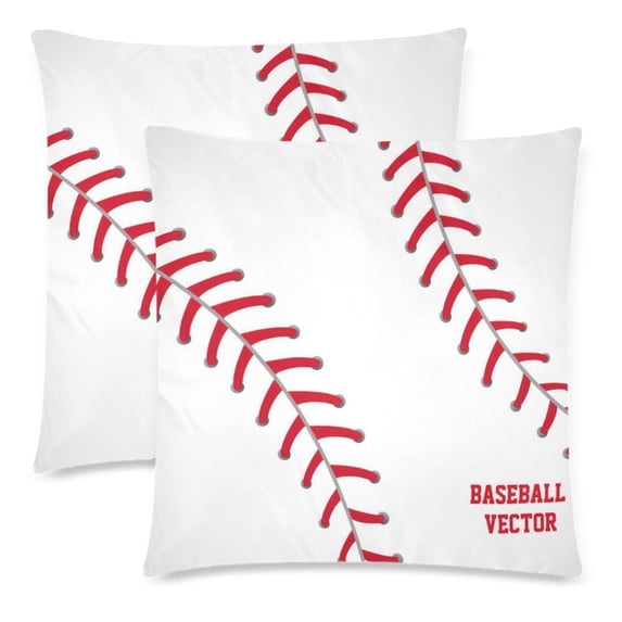 MKHERT Baseball Pattern Throw Pillowcase Pillow Cover Cushion Couver 18x18 inch, Set of 2