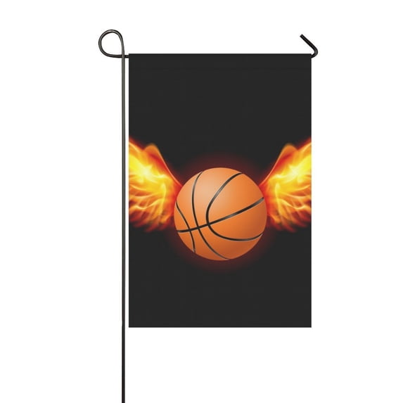 MKHERT Basketball Garden Flag Banner Decorative Flag for Wedding Party Yard Home Outdoor Decor 12x18 inch