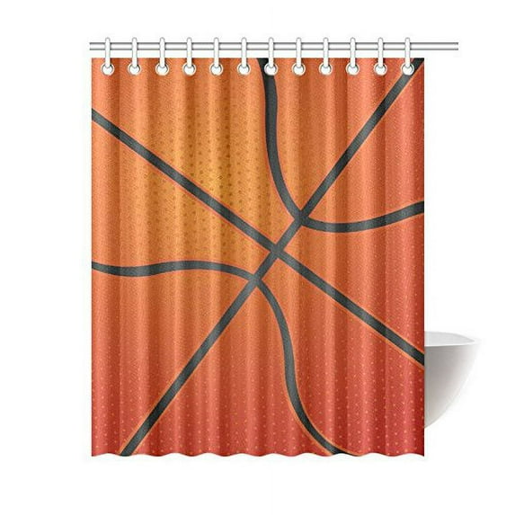 MKHERT Basketball Texture Polyester Fabric Bathroom Shower Curtain 60x72 inch
