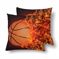 thumbnail image 1 of MKHERT Basketball on Fire Throw Pillowcase Pillow Cover Cushion Couver 18x18 inch, Set of 2, 1 of 2